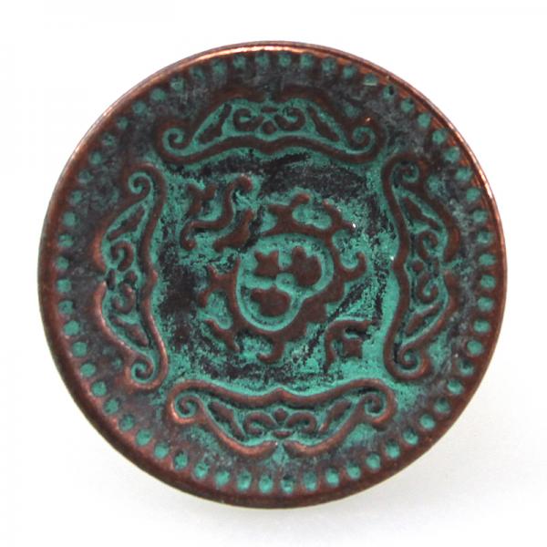 Annähknopf mit Metall Patina-Design 20 mm 32" 