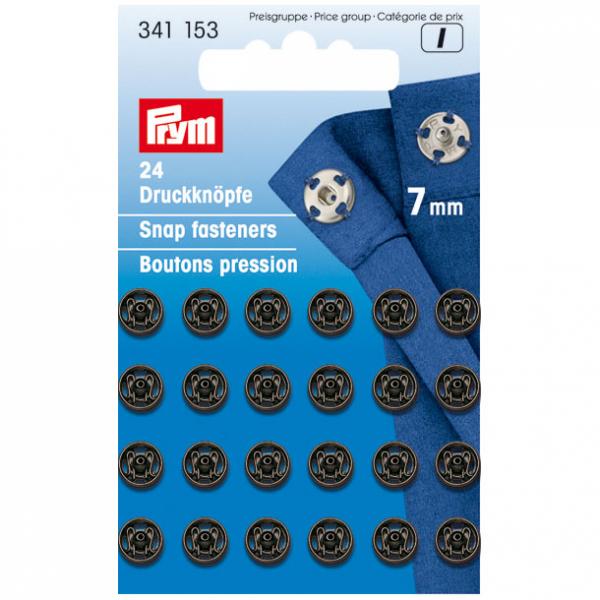 Annäh-Druckknöpfe MS schwarz 7 mm 