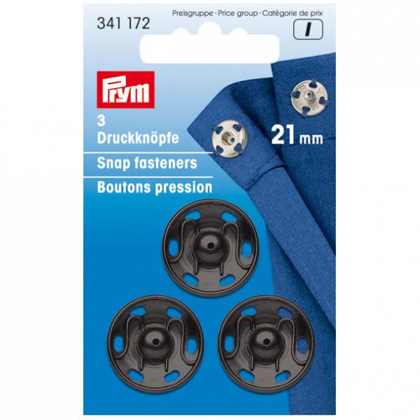 Annäh-Druckknöpfe MS schwarz 21 mm