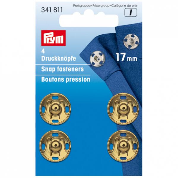 Annäh-Druckknöpfe MS 17 mm goldfarbig