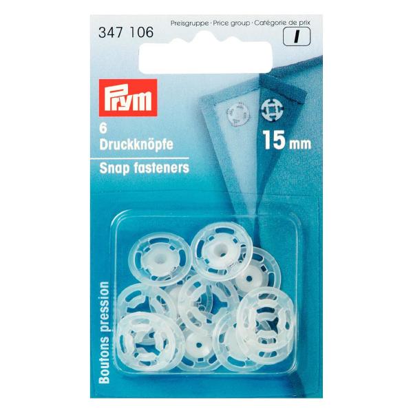 Annäh-Druckknöpfe KST transparent 15 mm