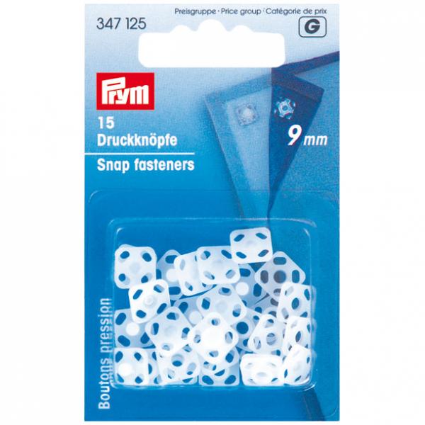 Annäh-Druckknöpfe KST quadr. transparent 9 mm