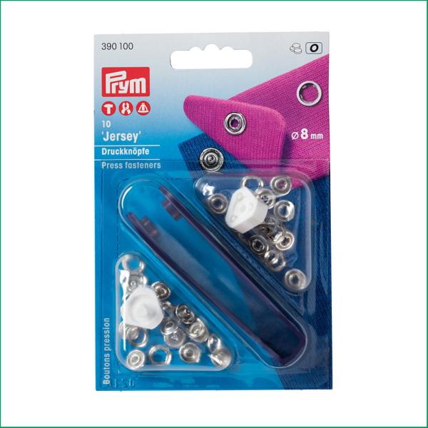 10 Druckknöpfe Jersey MS 8 mm silberfarbig Prym Nähfrei