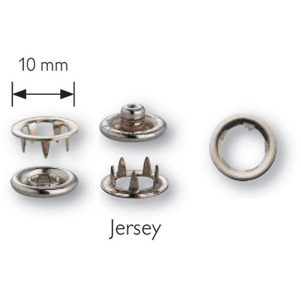 100 Prym Jersey-Druckknöpfe 10 mm silber