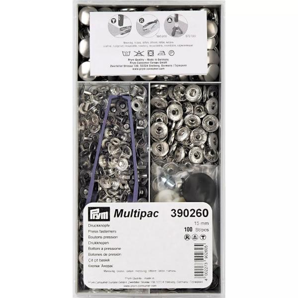 Druckknopf Anorak 15 mm silberfarbig