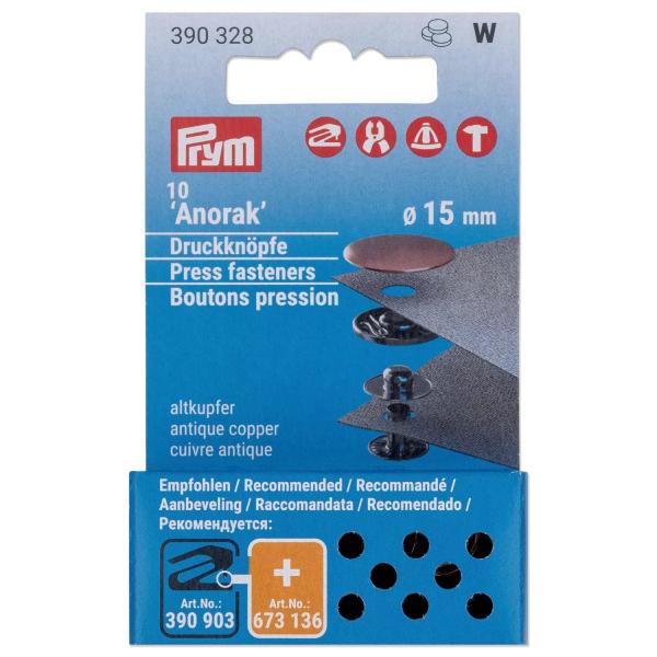 Anorak Druckknöpfe 15 mm Nachfüll-Packungen von Prym