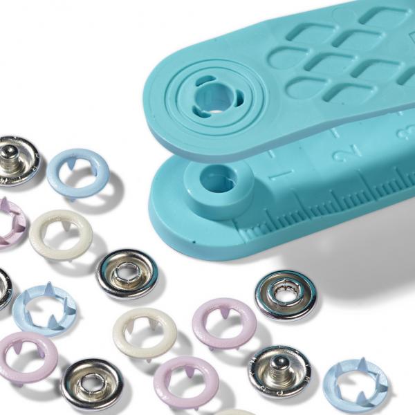 Druckknopf Jersey Color MS 8 mm rosa/hellblau/perle