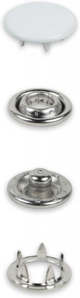 20 Jersey-Druckknöpfe weiß/silberfarbig