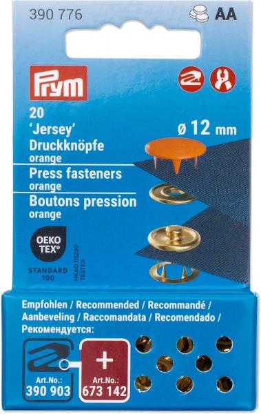 20 Jersey-Druckknöpfe orange/goldfarbig