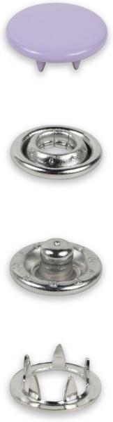 20 Jersey-Druckknöpfe lila/silberfarbig