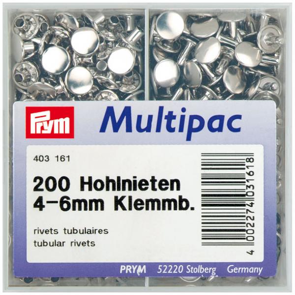 Hohlnieten 4-6 mm 9 mm Silberf. Messing