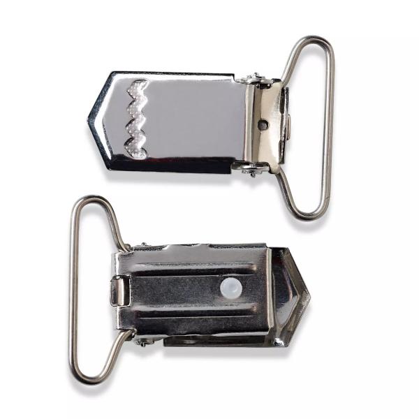Hosenträger-Clips ST silberfarbig 25 mm