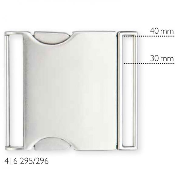 Gürtelschnalle 40 mm silberfarbig matt 