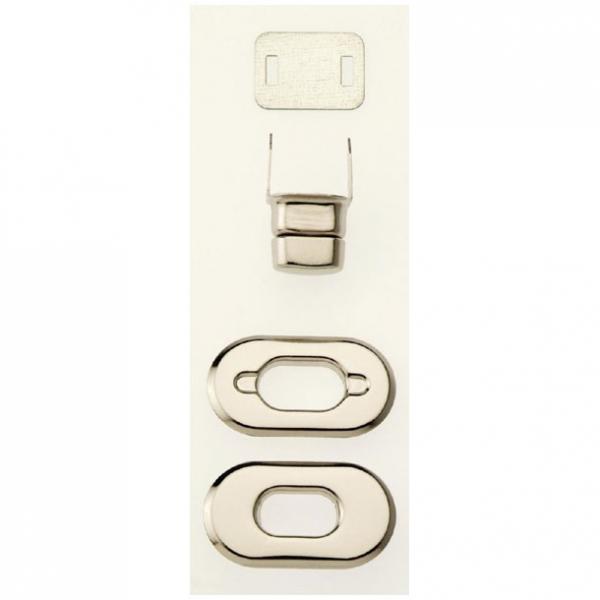 Drehverschluss für Taschen silberfarbig