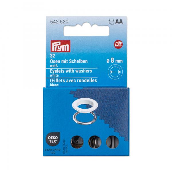 32 Ösen mit Scheiben 8 mm bunte Ausführung