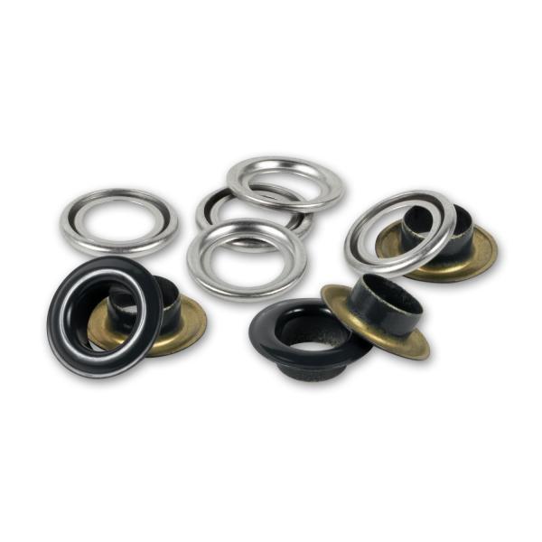 32 Ösen mit Scheiben 8 mm bunte Ausführung