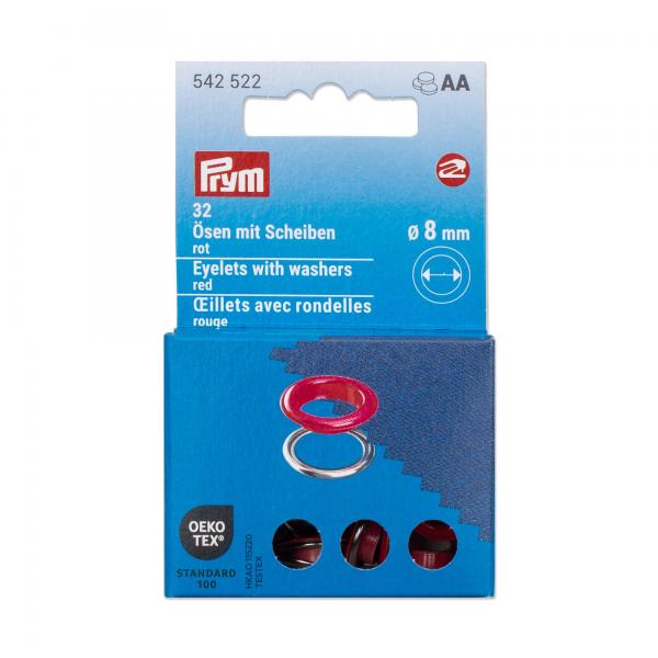 32 Ösen mit Scheiben 8 mm bunte Ausführung