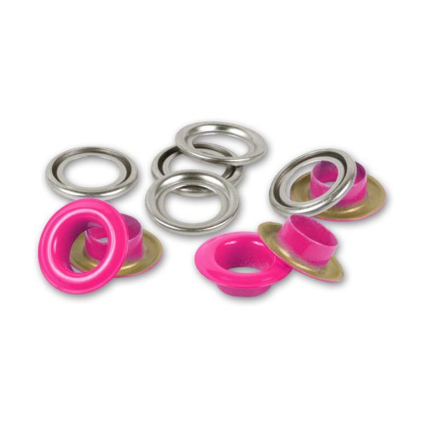 32 Ösen mit Scheiben 8 mm bunte Ausführung