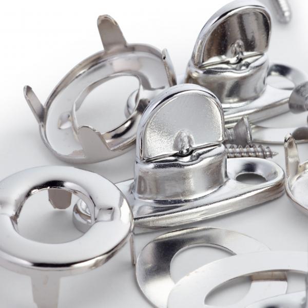 4 Drehverschlüsse silber mit ovalen Ösen