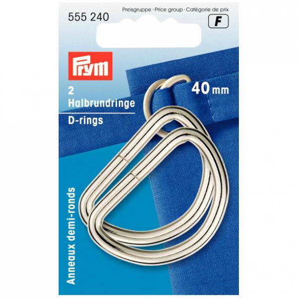 Halbrundringe 40mm silberfarbig