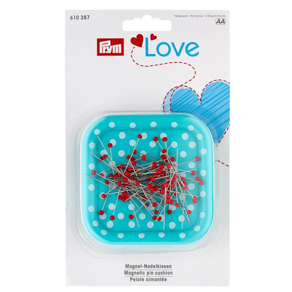 Prym Love Magnetnadelkissen + 9 g Glaskopf Nadel