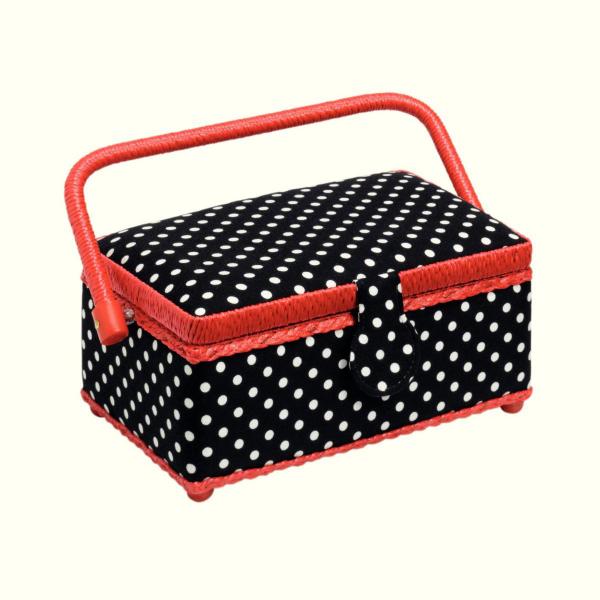 Nähkorb Polka Dots schwarz/weiß S