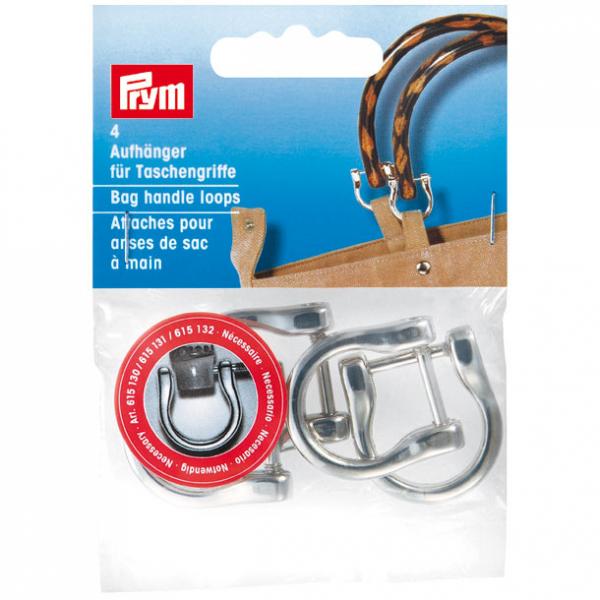 Aufhänger für Taschengriffe silberfarbig 18 mm