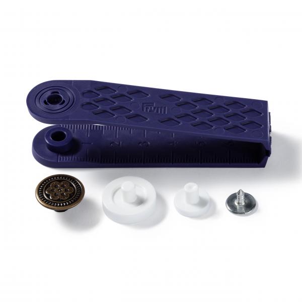 NF-Jeans-Knöpfe MS altmessing Blume 17 mm