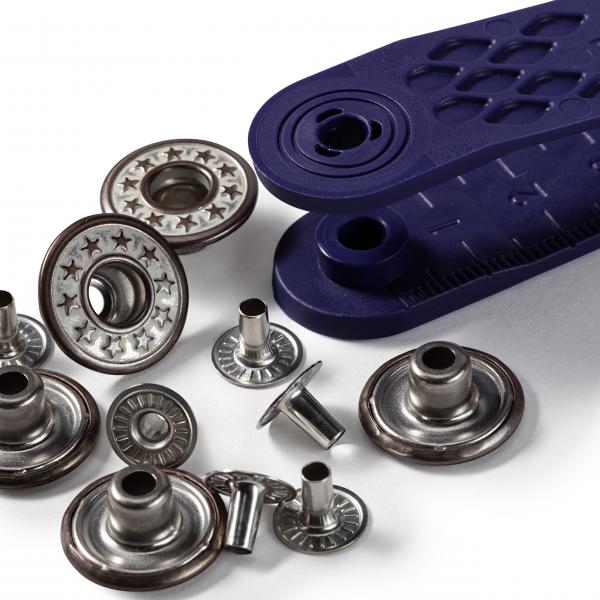 NF-Jeansknopf offen Sterne frosted tin 17mm