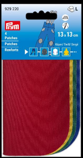 Patches Köper 13x13cm rot/gelb/grün/blau
