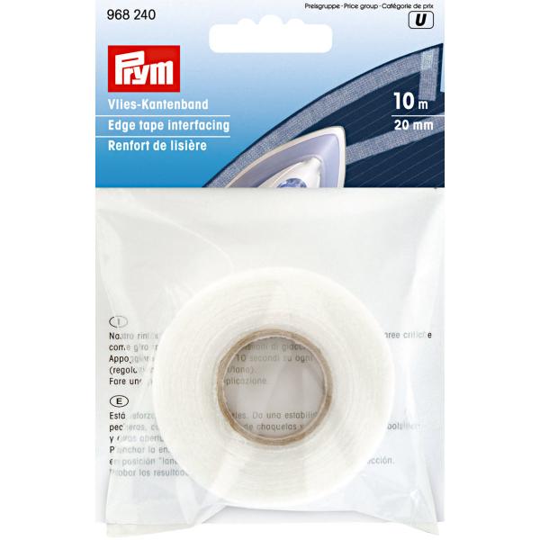 Vlies-Kantenband zum Aufbügeln 20 mm weiß