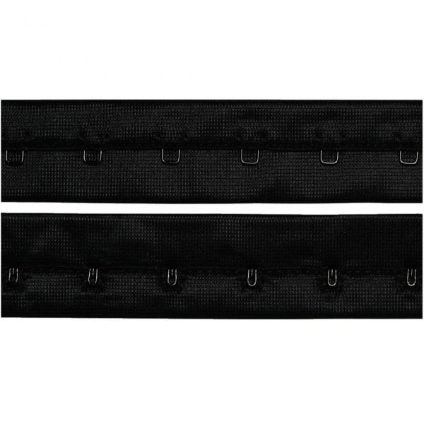 Haken- und Augenband Abst. 19 mm schwarz