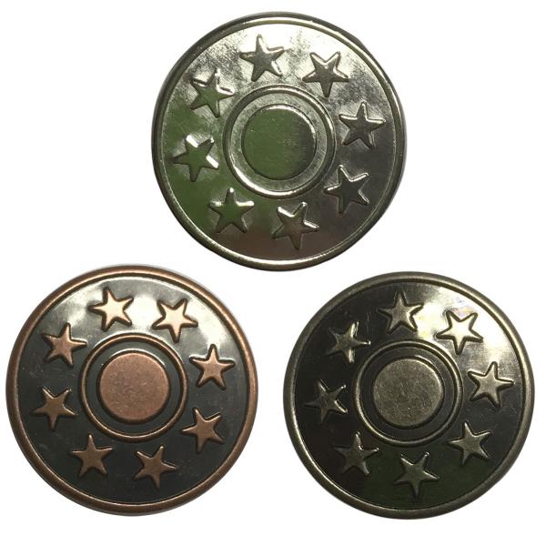 100 Jeansknöpfe 20 mm Sterne 