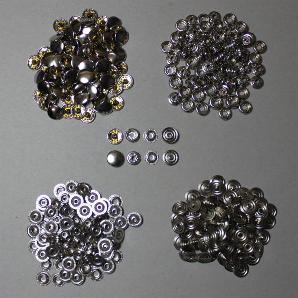 100 Sport-Mini Druckknöpfe 13 mm silber von Prym