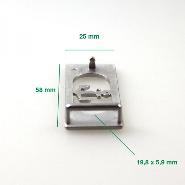 Gürtelschnalle Anker silberfarbig 58 x 25 mm