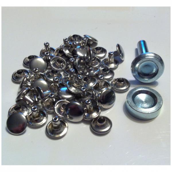 24 Hohlnieten 9 mm silber