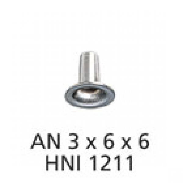 100 Hohlnieten 3 x 6 x 6mm