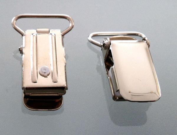 18 mm Hosenträger-Clips silber nickelfrei
