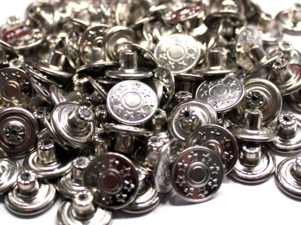 100 Jeans-Knöpfe "Sterne" 17 mm