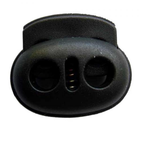 Kordelstopper 2-fach schwarz 25 mm