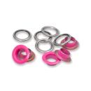 Ösen mit Scheiben MS 11mm pink-silberfarbig